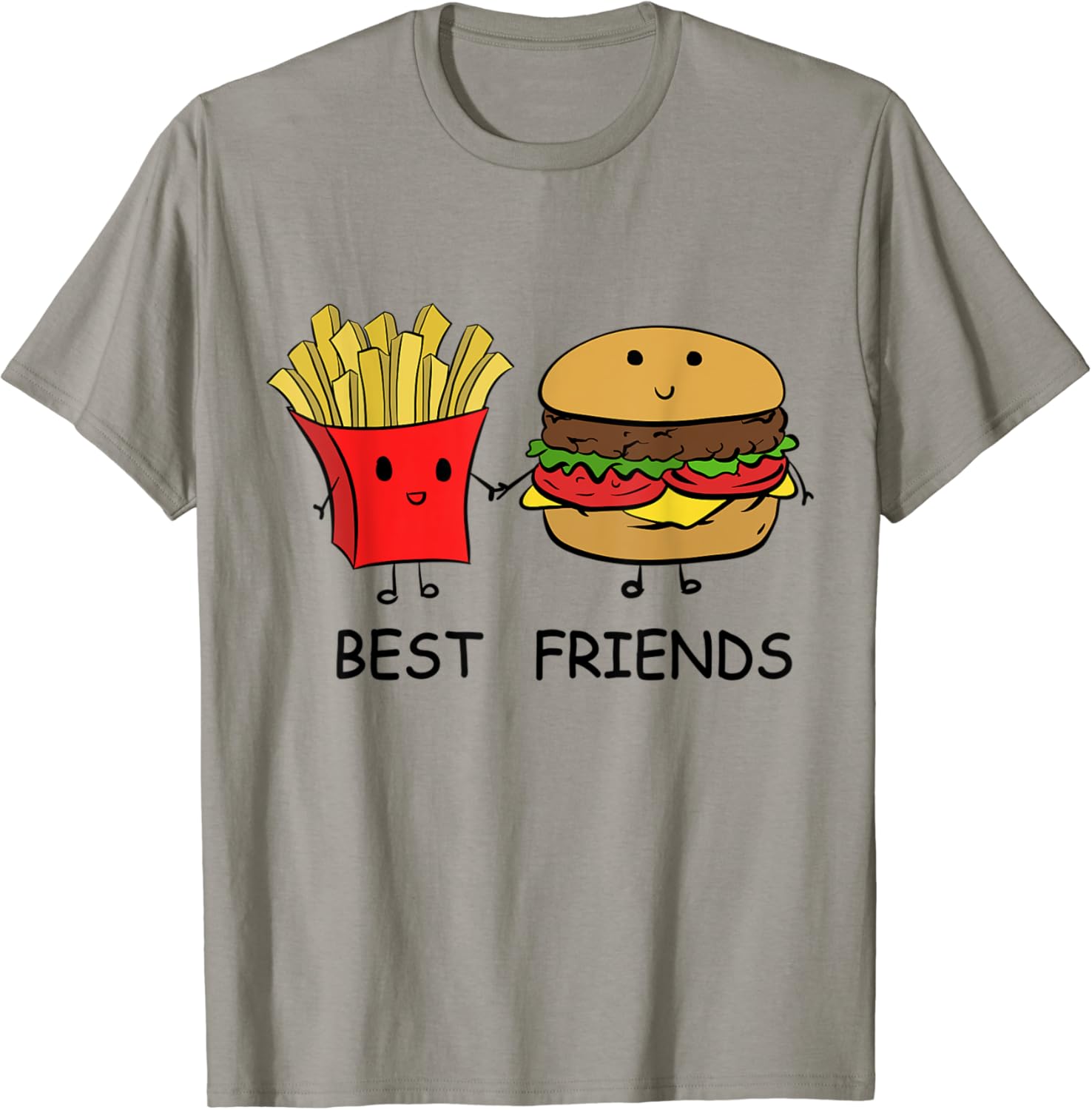 Best Friends Burger Pommes Fast Food TShirt Amazon.de Bekleidung